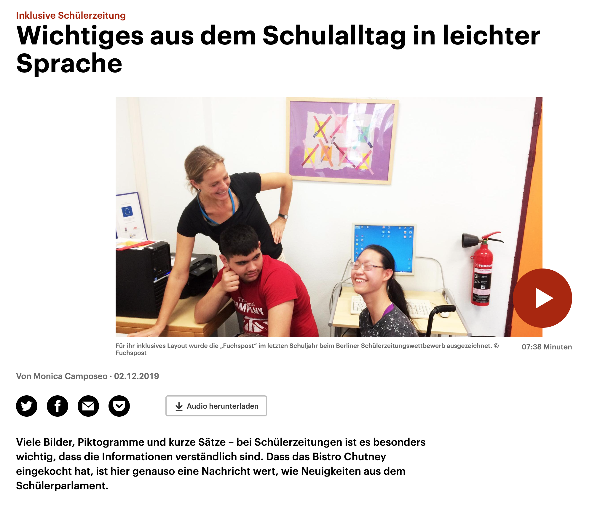 Die Schülerzeitungs-AG „Fuchspost“ war im Radio zu hören!