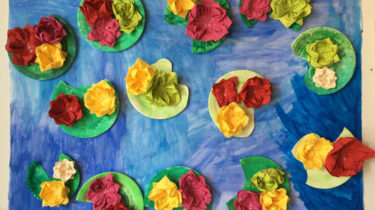 Kunstprojekt der Klasse O1: Seerosen von Claude Monet