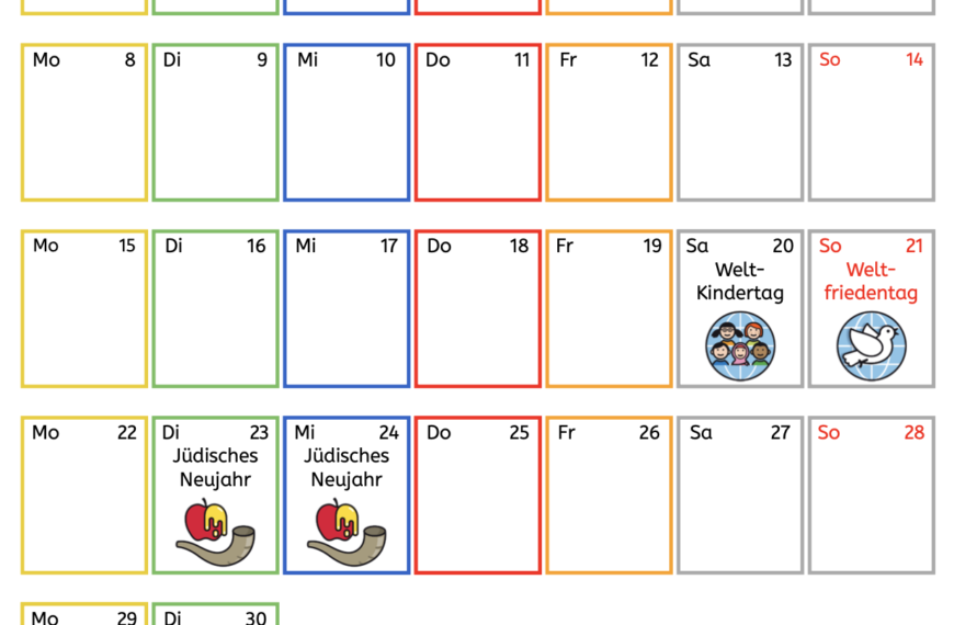 Veranstaltungskalender für das neue Schuljahr online