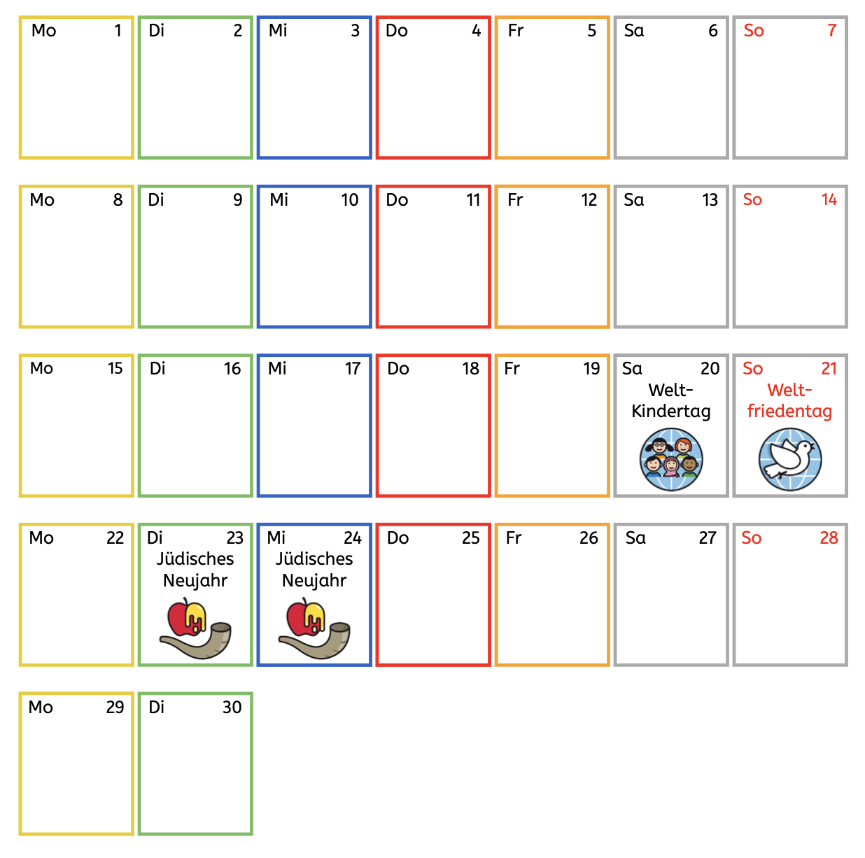 Veranstaltungskalender für das neue Schuljahr online