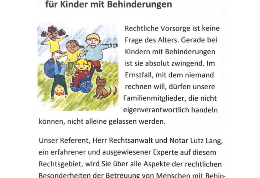 Rechtliche Vorsorge ist wichtig!